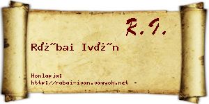 Rábai Iván névjegykártya